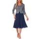 thumbnail image 2 of Conjuntos de trajes INSPIRE CHIC para mujeres de 2 piezas con contraste, vestidos A-line fluidos, chaqueta de lentejuelas XL azul oscuro, 2 of 6
