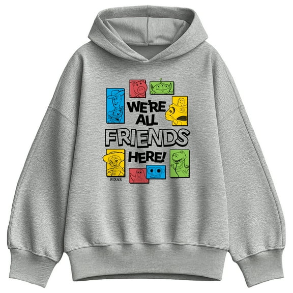 Disney - Were All Friends Here - Ladies Oversized Fleece Hoodie Sweatshirt