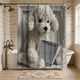 thumbnail image 4 of Yhmxh Decoración del baño Cortina de ducha con estampado de bordado falso, sin perforaciones, impermeable, especial para baño, resistente al agua y al moho. Gabinete de almacenamiento de baño, 4 of 5
