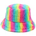 thumbnail image 1 of Bonnet de Seau en Peluche Réglable Coloré Chapeau de Pêcheur à Fourrure Chapeau Seau pour les Femmes, 1 of 10