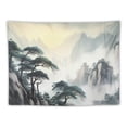 thumbnail image 5 of ONETECH  Japanese Painting Tapestry Wall Hanging Asian Chinese Landscape Bedroom Decor for Men Oriental Ink Watercolor Mountain Trees Black Artwork Print Bedroom Living Room, 5 of 7