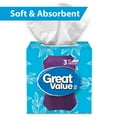thumbnail image 1 of Great Value 3-Ply Facial Tissues, 75 Tissues, 1 of 9