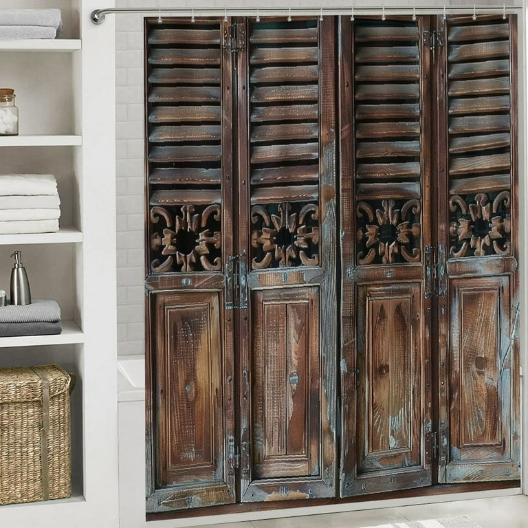 Rustic Western Farmhouse Shower Curtain Vintage Rusty Shower