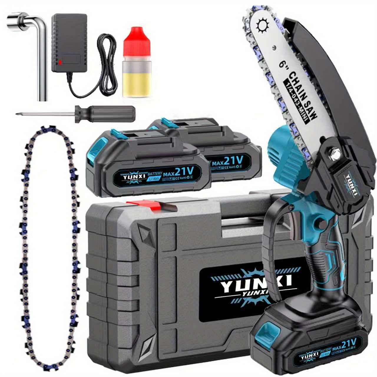 Mini Wireless Chainsaw, Powered By A 6-inch Chainsaw Battery, Comes With A Large Capacity Battery, Safety Lock