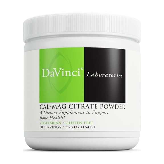 DaVinci Labs Cal-Mag Citrate Powder - Supports Bone Health* - Dietary Supplement with Vitamin D2, Magnesium & Calcium - Vegetarian - Gluten-Free - 30 Servings