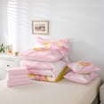 thumbnail image 5 of Homewish Pink Initial Letter C Twin Bedding Sets 7-Piece, Romantic Anniversary Rose Bedding Comforter Set, Modern Fashion Marble Reversible Sheet Sets, Lightweight Room Decor, 5 of 7