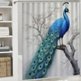 thumbnail image 6 of Chilfamy Peacock Pretty Shower Curtain Bathroom Decor Polyester Fiber Shower Curtain Set with Hooks 36x72, 6 of 7