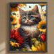 thumbnail image 1 of Cuadros Decorativos 5D bricolaje taladro redondo completo diamante pintura gato Kit decoración del hogar arte artesanía(2) Wdftyju embutido en tela, 1 of 1