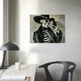 thumbnail image 4 of PIKWEEK Halloween Human Skull Canvas Wall Art Black and White Vintage Funny Skull Head Skeleton Prints Oil Paintings Artwork for Home Room Bedroom Living Room Decor 16*12inch/20*16inch, 4 of 6