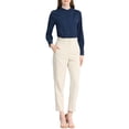 thumbnail image 3 of INSPIRE CHIC Women's Stand Collar Button Down Long Sleeve Shirts, 3 of 7
