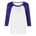 thumbnail image 6 of Tittly T Shirts for Women Tshirts Shirts Women Long Sleeve Round Neck Top Solid Color Color Matching Fashion Sleeves Casual T Shirt Summer Tops Basic Tees Navy S, 6 of 7