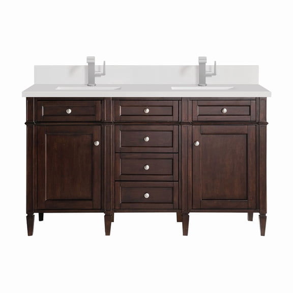 James Martin Vanities 650-V60d-1Wz Brittany 60" Double Basin Poplar Wood Vanity Set - Wood