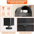 thumbnail image 3 of Aobabo Metal Arched Display Cabinet with Glass Doors, Narrow Arched Bookcase with 3 Adjustable Shelves for Home Office, Assembly Required, Black, 3 of 14