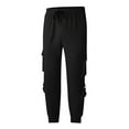 Akiihool Men's Pants Men's Casual Cargo Pants Stretch Elastic Waist