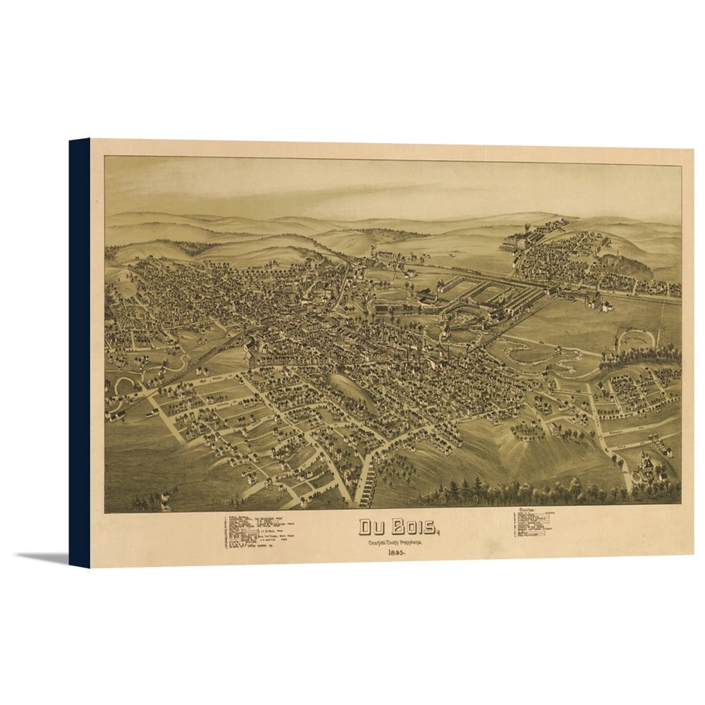 Dubois, Pennsylvania Panoramic Map (18x9.75 Gallery Wrapped Stretched