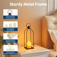 thumbnail image 4 of Gaderth Metal Candle Lanterns Set of 2, 19" & 22" with Remote, Modern Open-Frame Lanterns with Flameless Flickering LED Candles, 6-Hour Timer, Indoor Outdoor Farmhouse Decor, 4 of 7