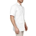 thumbnail image 2 of J. METHOD Men's Short Sleeve Cuban Guayabera Button Down Shirts Classic Embroidered 4 Pockets Casual Top NEMT112 White 2XL, 2 of 6