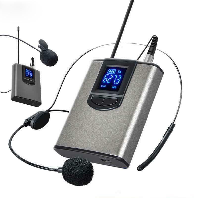 UHF Wireless Microphone Lavalier Lapel Mic Mini Receiver Transmitter 