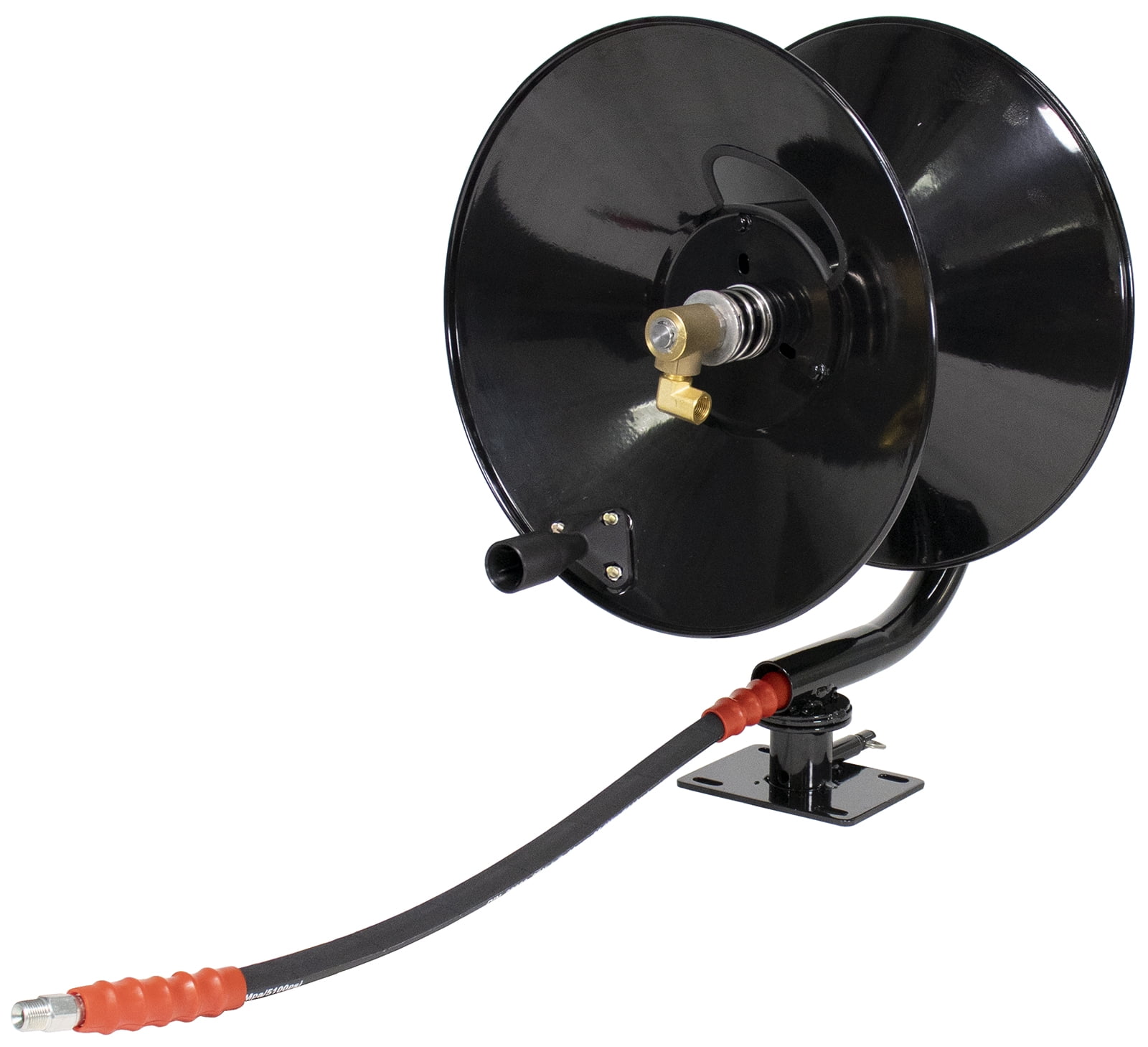 Erie Tools 5100 PSI 3/8" x 100' Pressure Washer Hose Reel with Swivel Base