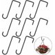 thumbnail image 1 of 8 Pcs Fence Hooks, 2.1 x 6 inch Patio Hangers Black Powder Coated Steel Fence Hangers for Hanging Plants, Planters, 1 of 4