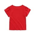 thumbnail image 3 of Ohufall T Shirts for Toddler Kids Girls Fashion Cute Solid Color Breathable Soft Cotton Short Sleeve Top Casual Round Neck Top T-shirt,1-5 Years, 3 of 8