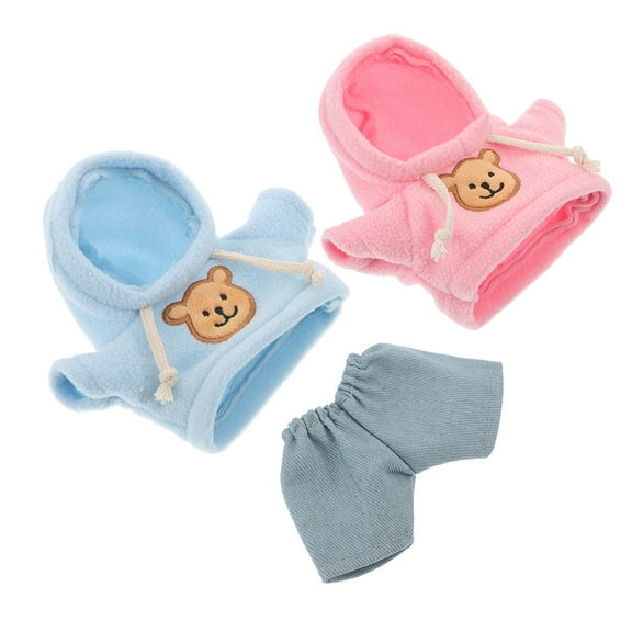 OUNONA Assorted Color Bear Outfit Soft Cloth Hoodie for Small Stuffed Animals 1Set