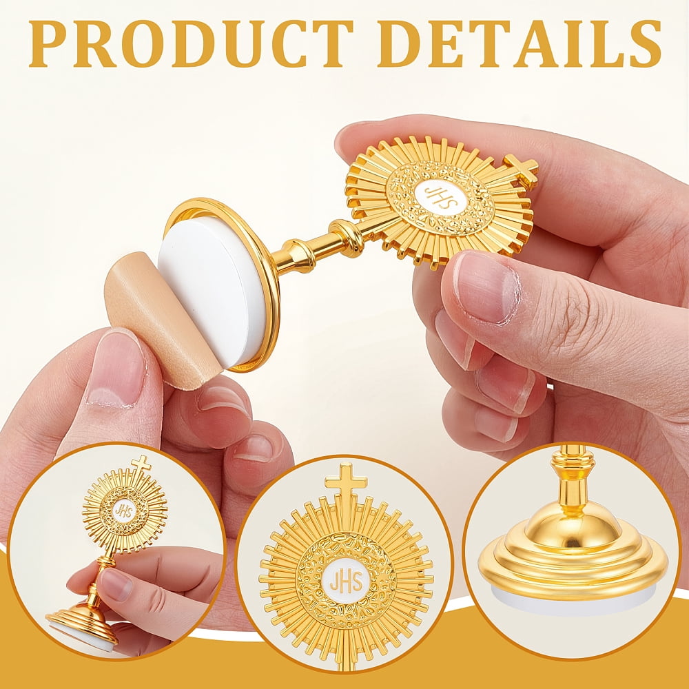 12 Pcs Gold Standing Decor Catholic Monstrance Statues Table Desk Decor Standing Crucifix Catholic Home Decor Jesus Religious Baptism Favors