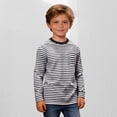 thumbnail image 5 of Byoo Toddler Girls Striped Tee Shirt Long Sleeve Crew Neck T Shirt Casual School Comfortable Top for Children， Black, 5 of 6