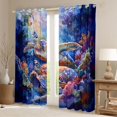 thumbnail image 2 of Feelyou Watercolor Sea Turtle Curtains Pack of 2 (42x84 Each), Sealife Curtains Blackout, 2 of 6