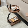 thumbnail image 6 of CIYISON C Shape End Table Coffee Table Small Table for Couch Sofa That Slide Under, 6 of 20