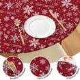 thumbnail image 4 of Red Christmas Snowflake Pattern Round Fitted Tablecloth with Elastic Edge,Dining Table Cover Waterproof,Outdoor Round Tablecloth for Camping,Dining,Indoor and Outdoor, 4 of 7