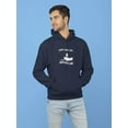 thumbnail image 2 of Smartprints Mens Graphic Hoodie Navy - Can't Talk I'm On Another Line Cotton Blend Classic Fit, 2 of 4