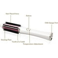 thumbnail image 3 of Portable USB Cordless Hair Straightener Curling Comb with 2600mAh Rechargeable Battery, Dual Voltage, Ergonomically Sized for Travel and Business, White, 3 of 5