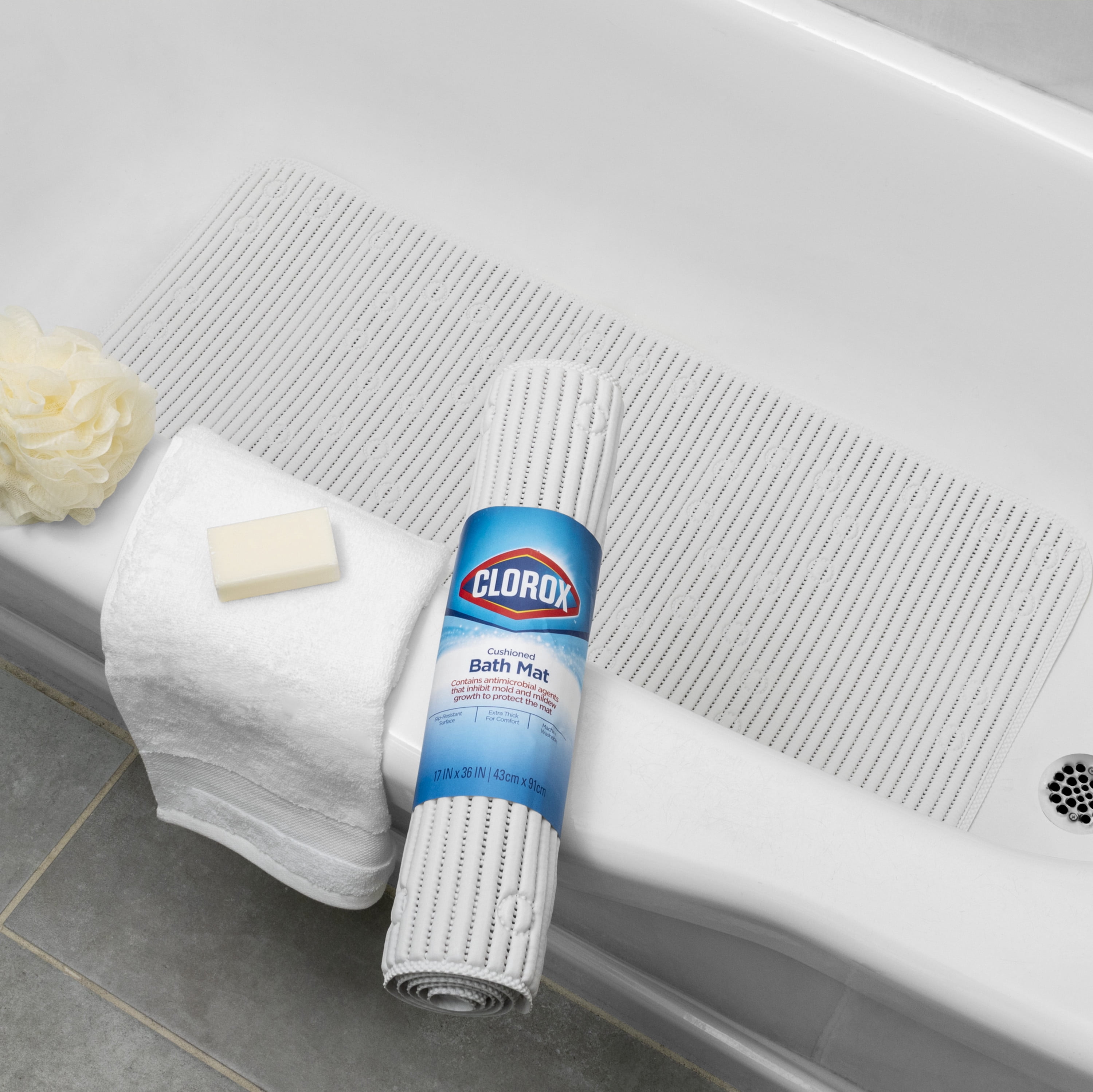 Clorox White Cushioned Bath Mat
