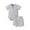 Grey, variant on New born Baby Boy Clothes Baby Boys Summer Outfits Short Sleeve Ribbed Rompers Shorts 2Pcs Summer Clothes Sets