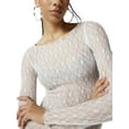 thumbnail image 5 of Women Y2k Lace See Through Long Sleeve Tees Sexy Slim Fitted Crop Top Solid Color Stretchy Fashion Shirts Outfit, 5 of 6