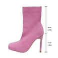 thumbnail image 5 of Bnwani Boots Women Winter Fashion Toe Square High-Heel High Ankle Elastic Casual Solid Boot Pink Size 7, 5 of 5