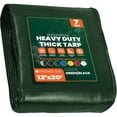 thumbnail image 4 of Extra Heavy Duty 14 Mil Tarp Cover, Waterproof, UV Resistant, Rip and Tear Proof, Poly Tarpaulin with Reinforced Edges for Roof, Camping, Patio, Pool, Boat (Green/Black 12′ X 20′), 4 of 5