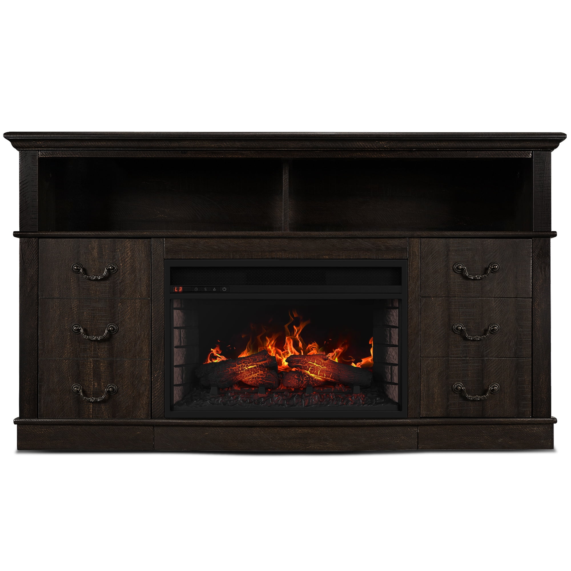 BELLEZE Electric Fireplace TV Stand Media Console Table With Remote