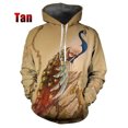 thumbnail image 3 of Sudadera con capucha hermosa de pavo real para hombre, suéteres para hombre, sudaderas con capucha con estampado 3D de animales del zoológico Maurya, ropa para mujer, moda Harajuku, sudadera con capuc, 3 of 5