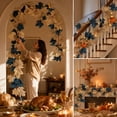 thumbnail image 7 of Fall Decor White Blue Garland 5.74FT Long Thanksgiving Garland Maple Leaves Wreath Hanging Vines Decor for Front Door Kitchen Fireplace Home Indoor Outdoor, 7 of 7