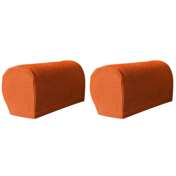 4 Piezas Fundas para Reposabrazos de Felpa Suave y Elástica, Fundas para Reposabrazos Elásticas para Sillas/Sofás, Fundas para de Sofá,Naranja