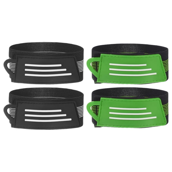 Correa para Pierna de Pantalón de Bicicleta Uxcell [4PCS] - Bandas de Seguridad para Ciclismo y Trotar - [Negro y Verde-11.4 IN]