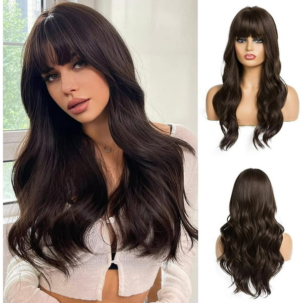 Peluca Larga Y Lisa Para Niñas De 3 A 8 Años – Cabello Negro Sintético De Alta Temperatura Con Flequillo Y Correas Ajustables – Ideal Para Halloween Y Disfraces
