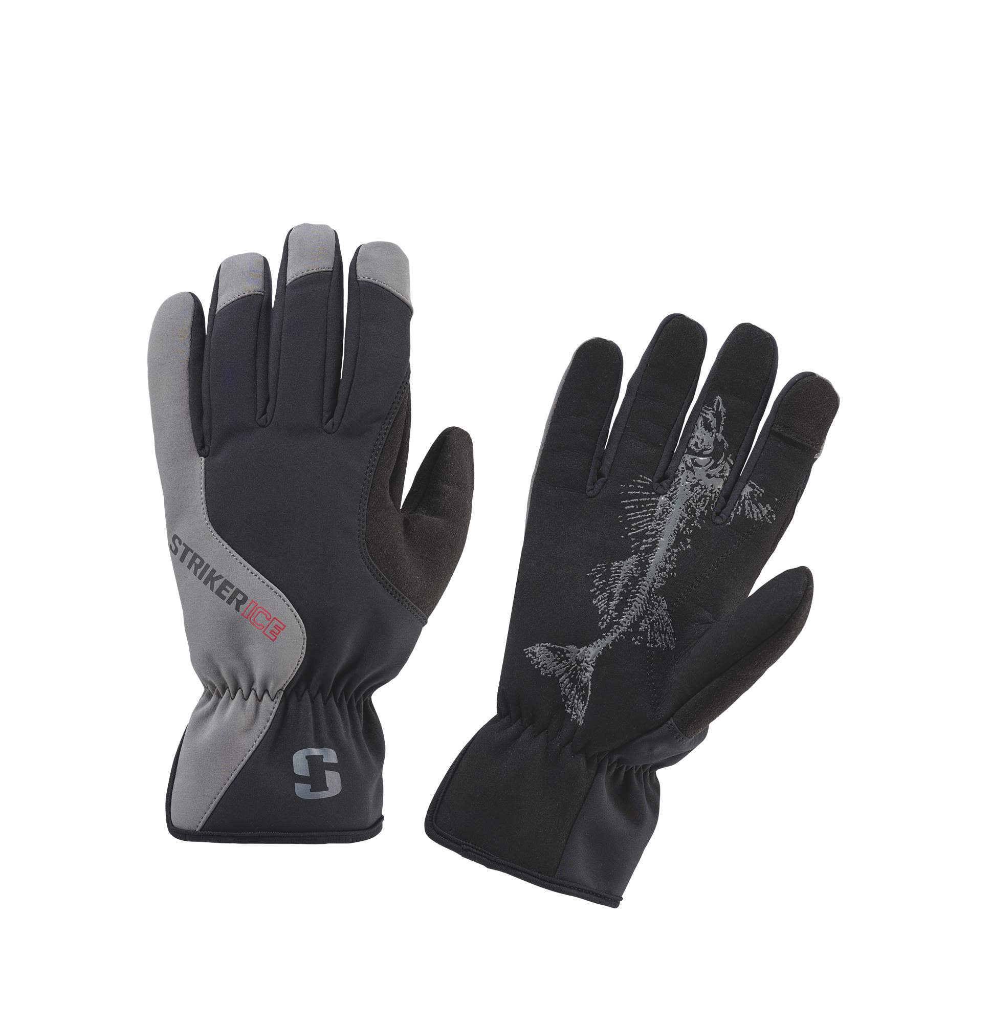 STRIKER ICE Rigging Softshell Glove, Color: Black/Gray, Size: L (404354 ...