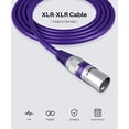 thumbnail image 2 of GearIT XLR to XLR Microphone Cable (100 Feet, 1 Pack) XLR Male to Female Mic Cable 3-Pin Balanced Shielded XLR Cable for Mic Mixer, Recording Studio, Podcast - Purple, 100Ft, 1 Pack, 2 of 3