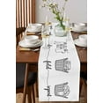 thumbnail image 2 of Black White Table Runner Cartoon Farmhouse Retro Tablerunners 13 x 48 Inch, Table Decorations Tabletop Scarf for Summer Gathering Holiday Farmhouse Kitchen Dining Decor, 2 of 6