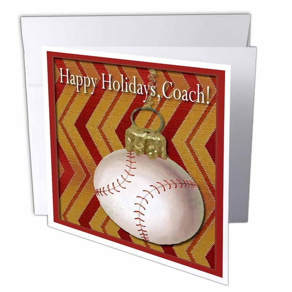 3dRose, Baseball Thank you Coach, 1 Greeting Card with envelope