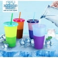 thumbnail image 5 of Reusable Cups with Lids and Straws, 24 oz 8 Pack Tumblers Mugs Glasses for Adults to Drink Cold Water Iced Coffee Smoothie Juice, Portable Cups with Straws for Travel Parties, 5 of 7