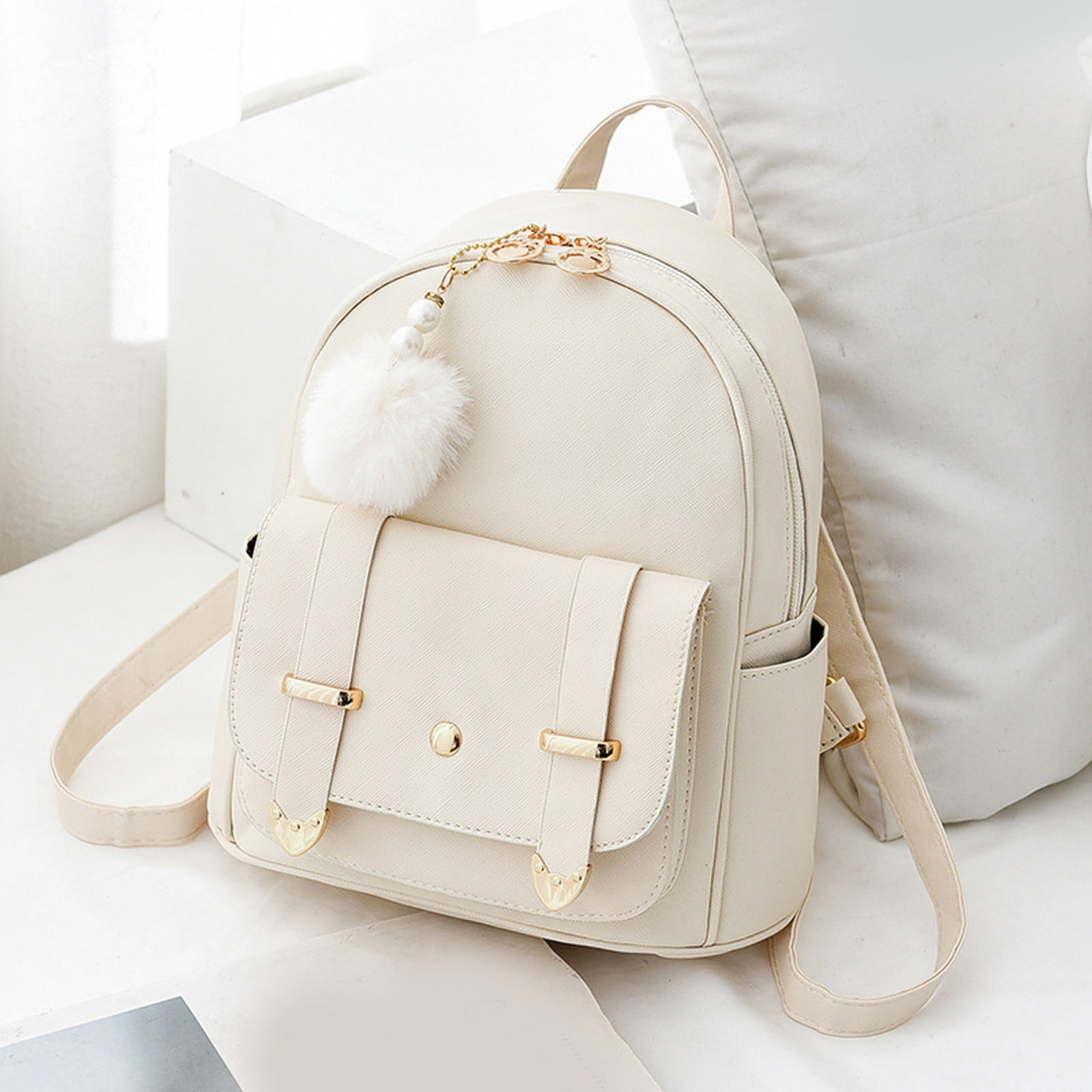 Faraee Medium Backpack Purse for Women Anti Theft Trendy Shoulder Handbag Top Handle Satchel White